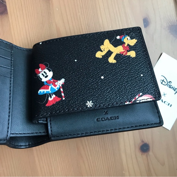 🐭Coach Disney X Coach 3 In 1 Wallet With Holiday Print - Picture 6 of 10